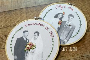 Embroidery over wedding images